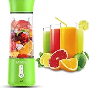 Portable blender,Personal Size blender for shakes and smoothies Eletric USB Juicer Cup,Mini Blender with Powerful Motor 4000mAh Rechargeable Battery 500ML(Grass Green)…
