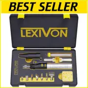 Pro-Grade Cordless Butane Soldering Iron Kit with Adjustable Flame & 7 Tips