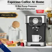 Espresso Coffee Machine, Espresso, Latte & Cappuccino Black 1200W 2L 15 Bar Pump