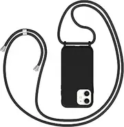 Mobile Phone Lanyard for iPhone 11, Case with Strap, Necklace iPhone 11 Mobile Phone Case with Cord for Hanging, Mobile Phone Protective Case with Strap (Black)