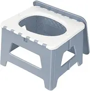 Garende Multifunctional Emergency Toilet with Lid Portable Folding Potty for Picnic Boat Fishing, L Gray
