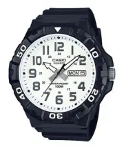 Casio MRW210H-7AV, Black Resin Band, Oversized, 100 Meter WR, Day/Date, NEW