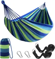 Anyoo Garden Cotton Hammock Comfortable Fabric Hammock with Tree Straps for H...