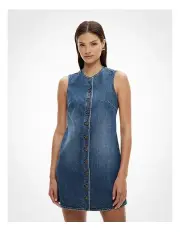 [Witchery] Button Front Denim Dress in True Indigo