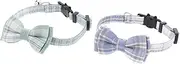 GANAZONO 2 Pack Adjustable Cat Collar with Bells Soft Plaid Design for Kittens Breakaway Safety Feature Comfortable Fit for Various Stylish and Colors