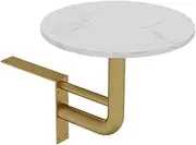 Exquisite Outdoor Patio Bistro Table Wall Mounted Small Round Table for Porch Backyard Poolside White Top Dia35cm Commercial Grade Ideal for Coffee Shop and Leisure Bar.