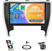 4G+64G Car Radio Carplay for Toyota Camry 2015 2016 2017 （US Version）, Rimoody Car Stereo Android 13 10.1 Inch Touch Screen Android Auto GPS Navigation Bluetooth FM EQ WiFi Backup Camera