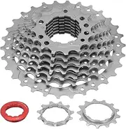 9 Speed Cassette Freewheel, Steel Road Cycle Sprocket with Hollow Out Sprockets, Antirust Multi Layer Plating for Road Folding Cycles