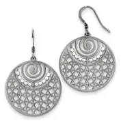 Sterling Silver Ruthenium-Plated Shepherd Hook Earrings