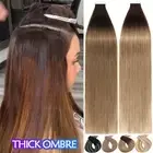 Brazilian Tape In Hair Extensions 100% REMY Human Hair THICK Skin Weft Full Head