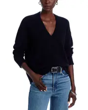 Aqua Cashmere Drop Shoulder V Neck Sweater - Exclusive