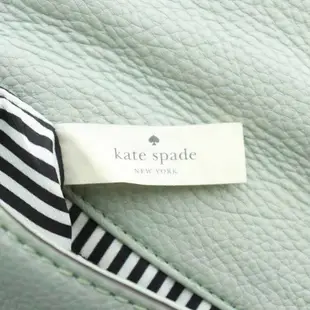Kate Spade green KATE肩背包 側肩包綠色 條紋 皮革 日本直送 二手