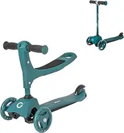 EVO 3-in-1 Cruiser Scooter | Adjustable Handle Height | 3 Stage Interchangeable Design | Seated Scooter Into 2 Wheeled Push Scooter | Ideal First Scooter for Kids Age 1-7