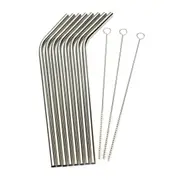 Cleaning Kit 8 Reusable Straw and 3 Brush Stainless Steel for 20Oz Yeti Rtic Tumbler Mug Cup