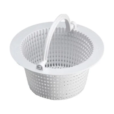 Pool Strainer Basket Fittings with Handle Effective Cleaning Tool White Round
