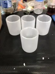 miocaro teacup set of 4 frosted glass