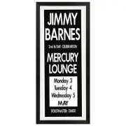 Jimmy Barnes - Mercury Lounge 2 Promotional Vintage Daybill Poster Framed