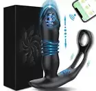 Thrusting Anal Vibrator Remote Control Male Prostate Massager Penis Ring Sex Toy