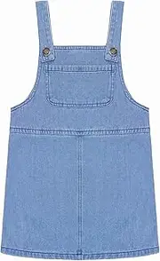 [Kidscool Space] Baby Little Girl Denim Overalls,Simple Design Summer Jumpsuit Dress