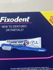 6 Tubes Fixodent Professional Plus 1 Denture Toothbrush