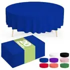 Plastic Round Tablecloth - 20 Packs, Table Cloth Round Cover, 84'' Decorative...