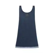 MIU MIU Blue Denim Cotton Mini Dress New & Authentic
