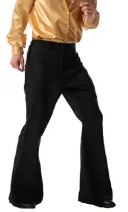 Mens 70's Deluxe Retro Disco Flare Trousers Pants Costume Dancer Dance