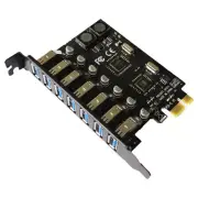 7 Port USB 3.0 PCI Express Card PCI-E 1X Expansion Adapter HUB Riser For PC