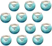 [LIFKICH] 12pcs Ball Glass Candle Holder Candle Containers Glasshouse Candle Vases LED Candles Tealight Candle Melter Lamp Tea Lights Candles Candle Cups Candleholder Candle Molds Jars Blue