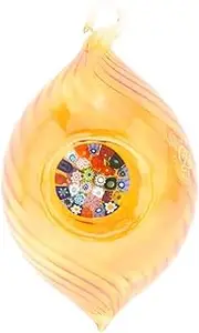 [Glass Of Venice] Murano Glass Millefiori Christmas Ornament - Golden Brown