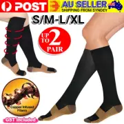 Compression Socks AU Medical Athletic Plantar Fasciitis Travel Comfort Wear New