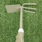 Dual-Purpose Hoe With Short Handle, Garden Tool 2in1,Mini Hoe & 3 Prongs 2 in 1