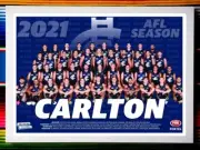 Framed 2021 CARLTON BLUES AFL Poster - 62cm x 44.5cm x 3cm
