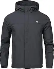 [Huayuzh] Men's Softshell Jacket Waterproof Breathable Windproof Winter Jacket Lightweight with Hood Running Hiking