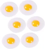 Hohopeti 6pcs Funny Poached Egg Stretchy Squeeze for Adults Round Shaped Poached Egg Models Portable for Anxiety Relief