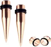 [Bngukju] 9MM Stainless Steel Tapers Ear Gauges Single Flare Plugs Tunnels Flesh Stretching Kit With O-rings