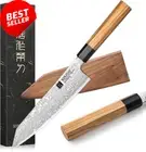 Damascus Steel Kiritsuke Knife, 21.5cm, Handmade, Olive Wood Handle