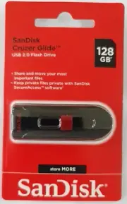 SANDISK CRUZER GLIDE 128GB USB 2.0 FLASH DRIVE