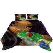 Faces of Faery #93 Beautiful Tropical Girl and Frog Coverlet