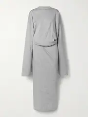 [Marie Adam-Leenaerdt] Marie Adam-Leenaerdt - Spiral Cotton-jersey Wrap Midi Dress - Gray - FR 40 FR 40 Gray