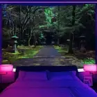 Large Wall Art Blacklight Poster UV Reactive Tapestry Wall Hanging Zen temple