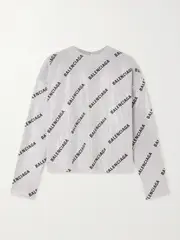[Balenciaga] Balenciaga - Crystal-embellished Printed Wool Top - Silver - XS XS Silver