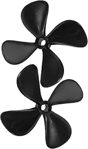 KONTONTY 1 Pair High-Strength 4-Blade Model Boat Propellers 4mm Holes Reverse Propellers for Rc Boat Easy DIY Boat Propeller Replacement Black