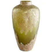 Vase CYAN DESIGN ALKALI Forest Stone Green Hand-Blown Glass