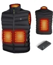 HWV Lightweight Heated Vest Large Unisex 10,000mAh Battery Pack 3 Heat Levels