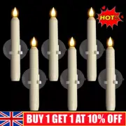 Cordless 6 PCS Window Flameless LED Taper Candles with Sensor Dusk to Dawn Timer
