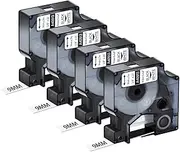 NineLeaf 4 Pack Replacement for Dymo D1 40913 S0720530 A40913 9mm x 7m 0.35'' 3/8 inch Black on White Label Tape for Label Writer 450 Duo 400 Duo 3M PL100 PL150 PL200 PL300 Label Maker