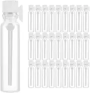 Healeved 50pcs 2ml Empty Perfume Sample Bottles,Mini Glass Refillable Sample Vial Cosmetic Containers,Portable Makeup Sprayer Bottles,Travel Refillable Bottle for Essential Oil Fragrance and Liquids