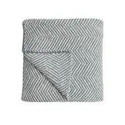Herringbone Knitted Throw Blue 150X125cm