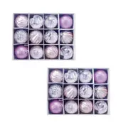 2 Sets Christmas Ball Tree Decor Bauble Party Hanging Ornament Pendants Pink Seasonal Decorations